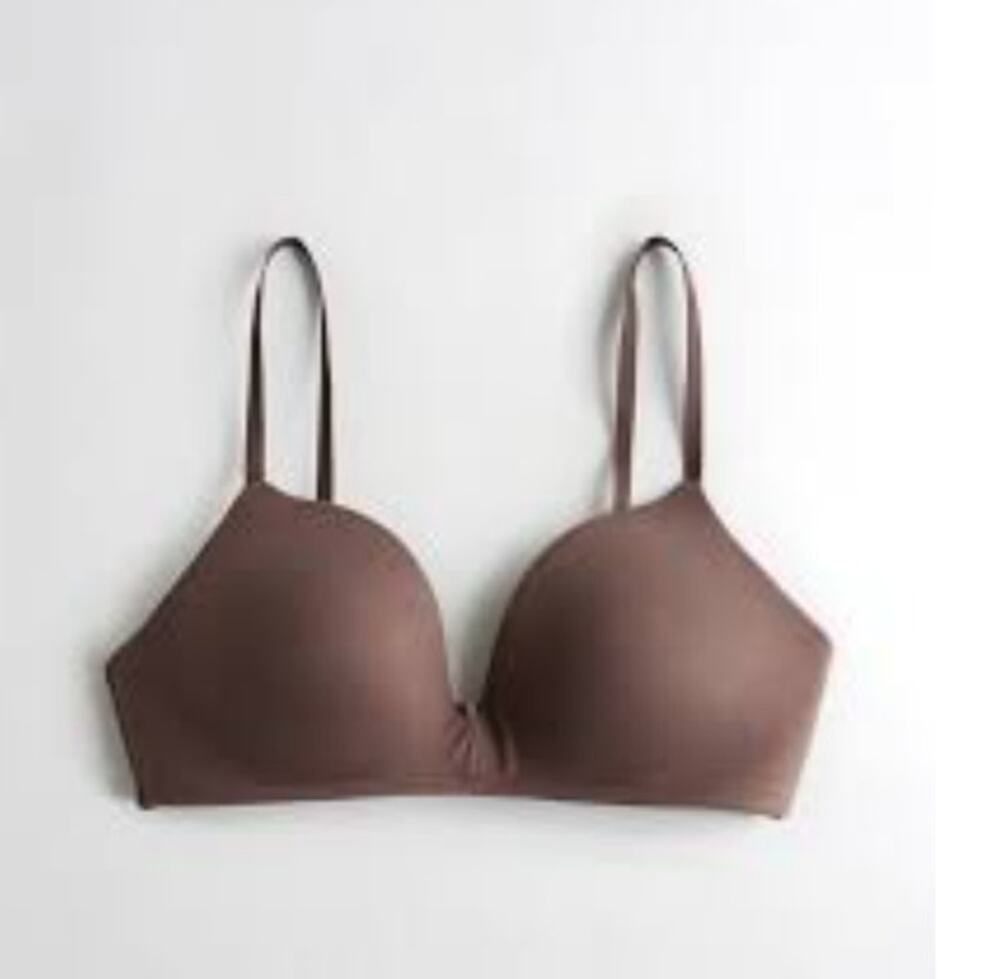Gilly Hicks 36C Brown Bare Comfort Wireless Push- Up Plunge Bra